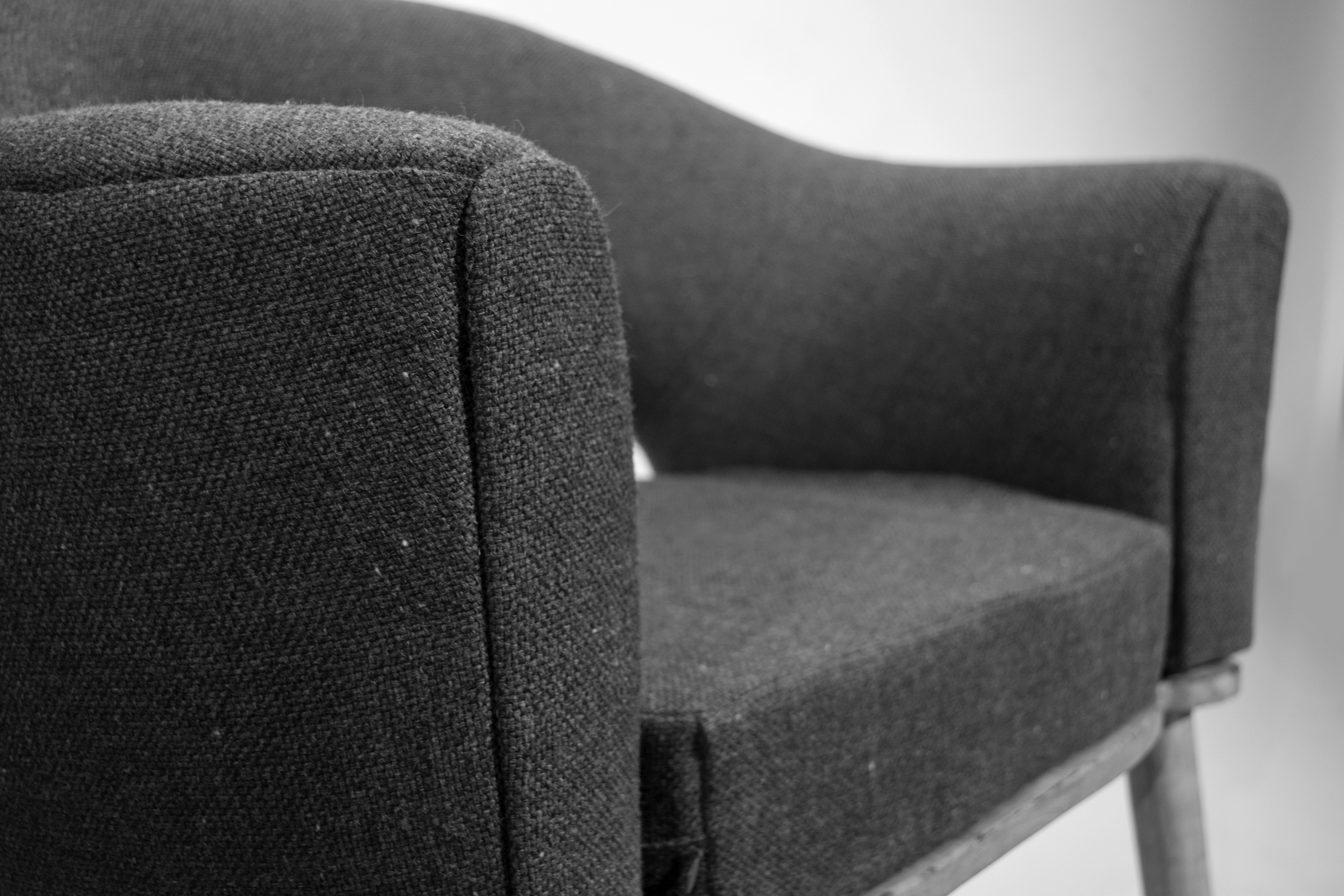 close up of a gray maternity rocking chair