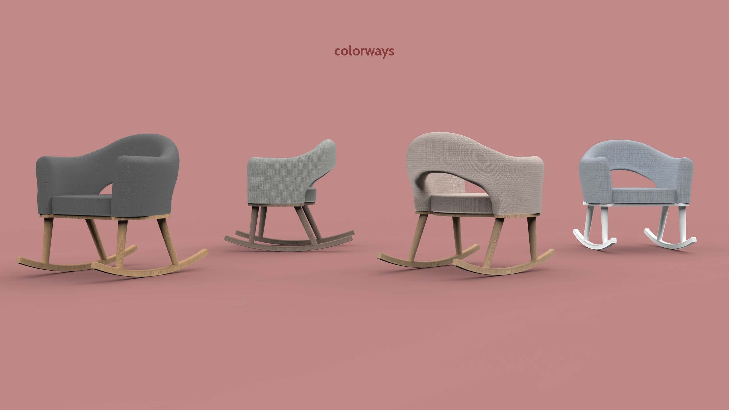 different colorway explorations for chair